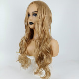 Women‘s Long Hair Wigs Ombre Color Synthetic Curly Hair Wig Middle Parting Wigs