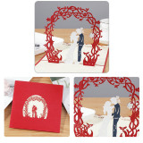 3D Pop Up Red Wedding Valentine's Day Rose Greeting Gift Cards