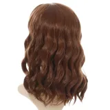 Women Synthetic Short Dye Wavy Hair Wigs Middle Parting Curly Wig