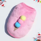 Pet Dog Cloth Coral Fleece Ice Cream Printed Keep Warm Puppy Winter Cloth