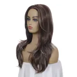 Women Synthetic Fluffy Curls Hair Wigs Medium Curly Hair Middle Parting Wig