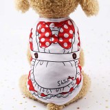 Pet Dog Cloth Cute Bowknot Overall Printed Vest Puppy Cloth
