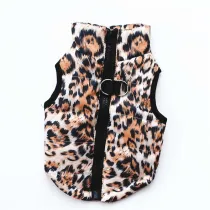 Pet Dog Cloth Winter Printed Cotton Zipper Vest Puppy Cloth