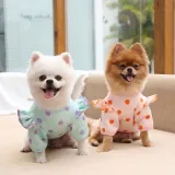Pet Dog Cloth Bulldog Cute Polka Dot Bear Puppy Cloth with Pocket