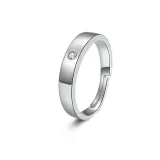 Couples Silver Zircon Get Married Fashion Jewelry Inlaid Diamond Adjustable Size Women Ring