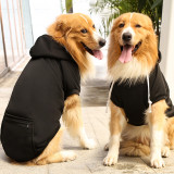 Pet Pure Color Hoodie Sweatshirt Sweater for Dogs Pet Clothes with Hat and Pocket