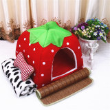 4PCS Yurt Strawberry Nest Tent Warm Dog House Pet House