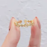 Gold Zircon Fashion Jewelry Inlaid Diamond Adjustable Size Women Ring