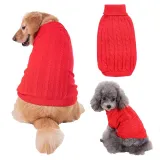 Pet Dog Cloth Solid Color Keep Warm Sweater Puppy Cloth