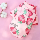 Pet Dog Cloth Pink Cute Cat Printed Pullover Shirt Puppy Cloth