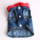 Pet Dog Cloth Denim Vest Hooded Puppy Cloth