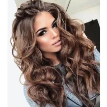 Women INS Hot Long Dark Brown Curls Wig