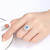 Sterling Silver Solitaire Oval Cut Solitaire Sapphire Gemstone Rings