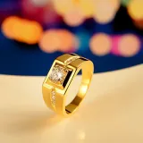 Silver Zircon Men Fashion Jewelry Inlaid Diamond Adjustable Size Women Ring