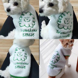 Dog Clothes Warm Smile Cloud Pattern Pet Sweaters Flannel Cat Vest