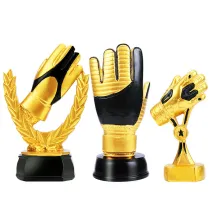 Gold Glove Electroplated Soccer Goalkeeper Style Resin Custom Trophy