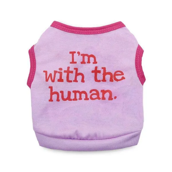 Pet Dog Cloth Teddy Solid Color Slogan Vest Puppy Cloth