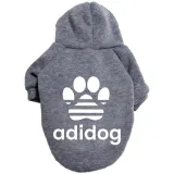 Pet Dog Hoodie Pure Color Clothes Adidog Slogan Paw Printed Warm Sweater