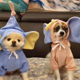Pet Clothes Hoodie Sweatshirt Cartoon Elephant Costume Outfit for Puppy Cats Large Dog