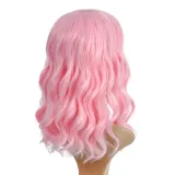 Women Synthetic Short Dye Wavy Hair Wigs Middle Parting Curly Wig
