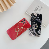 Smooth Gilding Marbling Drop Proof Phone Case for iPhone13 12 11 Pro Max with Ring Buckle Bracket
