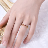 Red Zircon Love Jewelry Hollow Inlaid Diamond Adjustable Size Women Ring