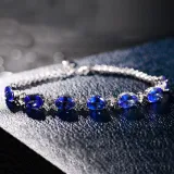 Sapphire Pendant Chain Jewelry Necklaces Women Rings Jewelry Sets