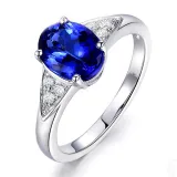 Sapphire Pendant Chain Jewelry Necklaces Women Rings Jewelry Sets