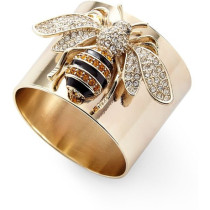 Yellow Bees Zircon Fashion Jewelry Inlaid Diamond Women Ring