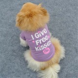 Pet Dog Cloth Teddy Kisses Printed Puppy Vest Cloth
