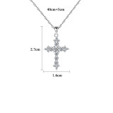 Sterling Silver Zirconia Pendant Cross Necklace