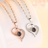 Love Heart Style Dimond Photo Customize Projection Necklace