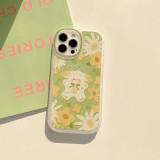 Cute Bowknot Printed Honey Peach Flower Phone Case for iphone13 12 11 Pro Max