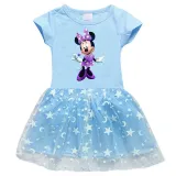 Girls Yarn Skirt Cartoon Mouse Long And Short Sleeve Dress