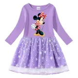Girls Yarn Skirt Cartoon Mouse Long And Short Sleeve Dress