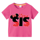 Girls Multicolor Clothing Top Cartoon Mouse Slogan Sisters Family T-shirts