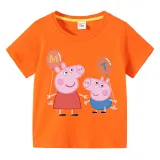Kids Clothing Top For Boys And Girls Cartoon Pig With Balloons Family T-shirts