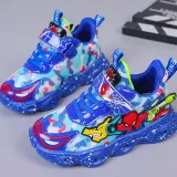 Toddler Kids Boy LED Light Up Mesh Breathable Spider Sneaker Shoes