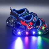 Toddler Kids Boy LED Light Up Spider Summer Sandal Shoes
