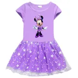 Girls Yarn Skirt Cartoon Mouse Long And Short Sleeve Dress