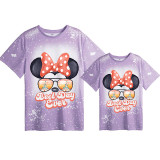 Mommy and Me Matching Clothing Top Cartoon Mice Castle Sunglass Tie Dyed Family T-shirts