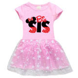 Girls Yarn Skirt Cartoon Mouse For Sisters Long And Short Sleeve Dress