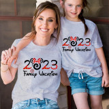 Mommy and Me Matching Clothing Top Cartoon Mice 2023 Family Vacation Family T-shirts