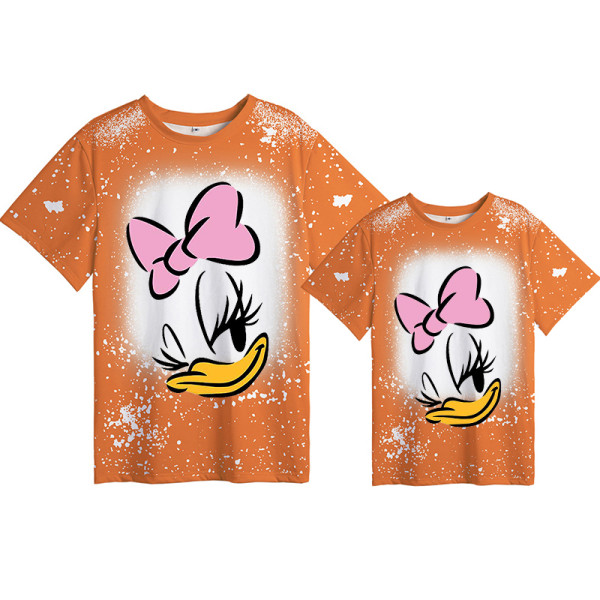 Mommy and Me Matching Clothing Top Cartoon Duck Tie Dyed Family T-shirts