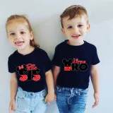 Kids Clothing Top For Boys And Girls Cartoon Mice Slogan Family T-shirts
