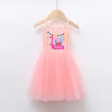 Girls Puffy Slip Name Custom Birthday Celebration Cartoon Piggy Tutu Dress