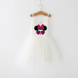 Girls Multicolor Puffy Slip Cartoon Mouse With Heart Love Tutu Dress