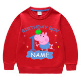 Boys Clothing Top Vests T-shirts Sweaters Name Custom Birthday Celebration Cartoon Piggy Boy Tops