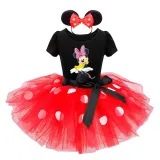 Girls Mini Puffy Polka Dots Tutu Dress With Headbands