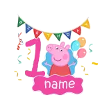 Girls Clothing Name Custom Birthday Celebration Cartoon Piggy Family T-shirts